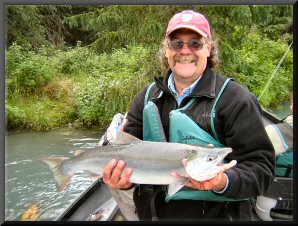 Steve with a bonus sockeye hooked while trout fishing.