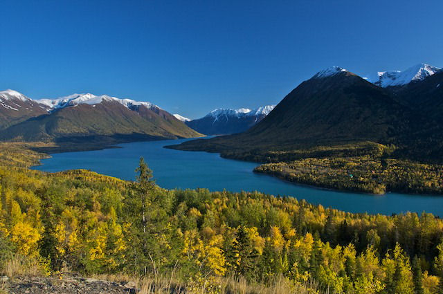 Cooper Landing Landscape View Over Kenai Lake