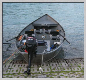 The 20' Custom Willie Boat with full walk through and four seats has ample space for anglers and gear.