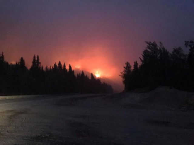 Swan Lake Fire from Sterling Highway